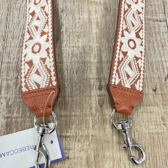 Rebecca Minkoff Guitar Purse Strap in WHITE EMBROIDERED - Picture 2 of 3